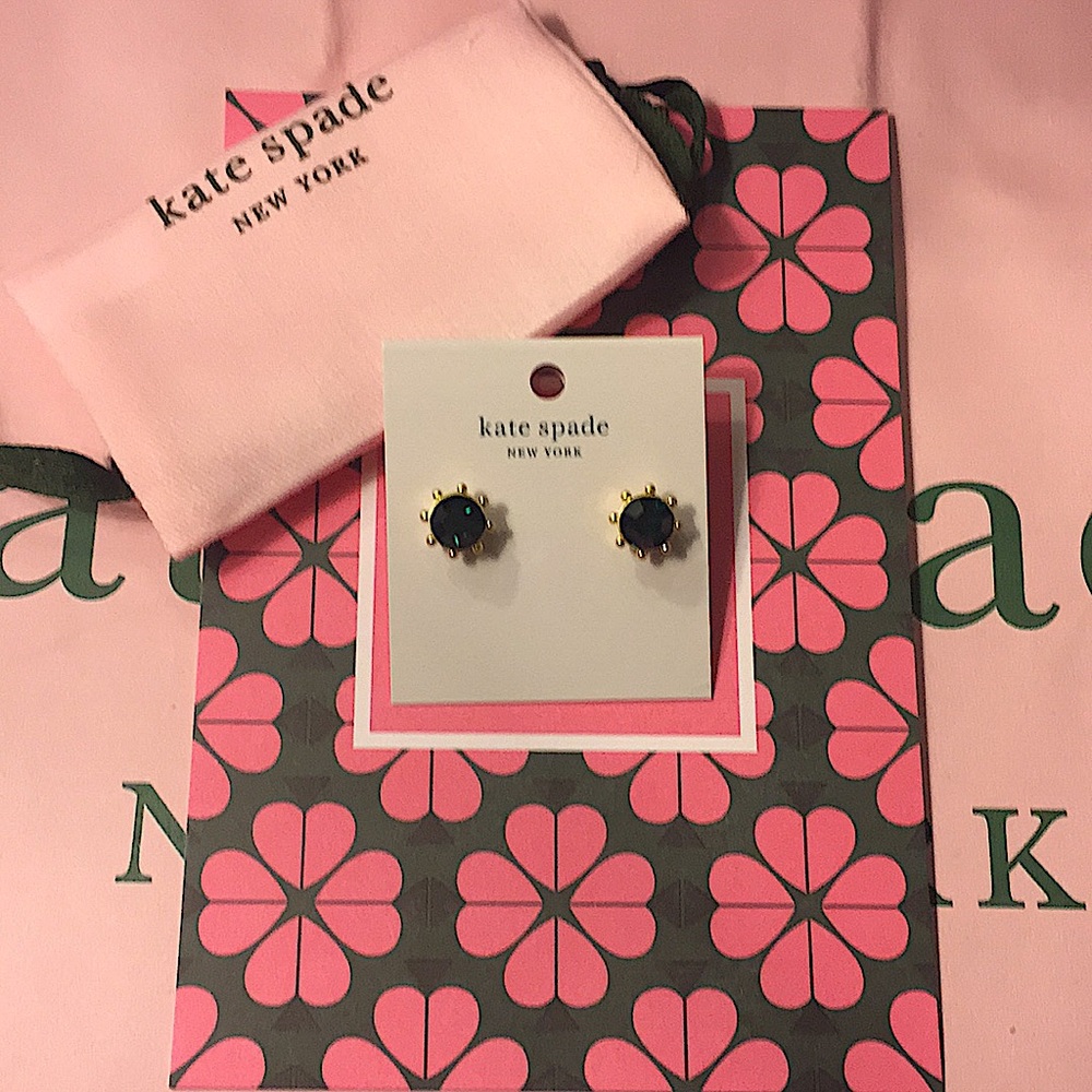♠️KATE SPADE NY GOLD TONE BEZEL SET CRYSTAL STUD